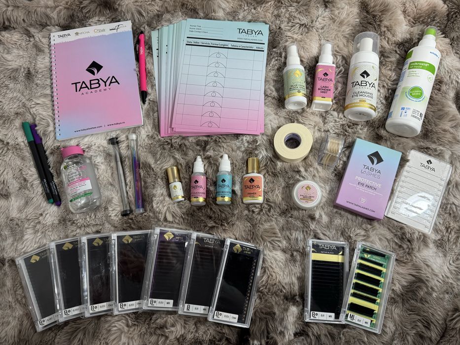 Pachet complet extensii gene - produse premium Tabya Lashes