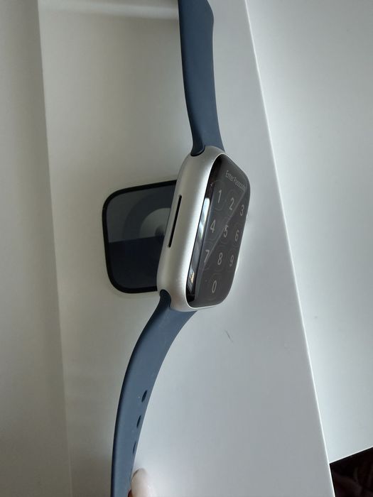 Apple Watch 9 Series 41 mm Silver Aluminum Case, Storm Blue Sport S/M