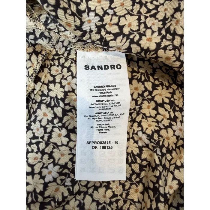 Rochie Sandro din mătase cu imprimeu floral