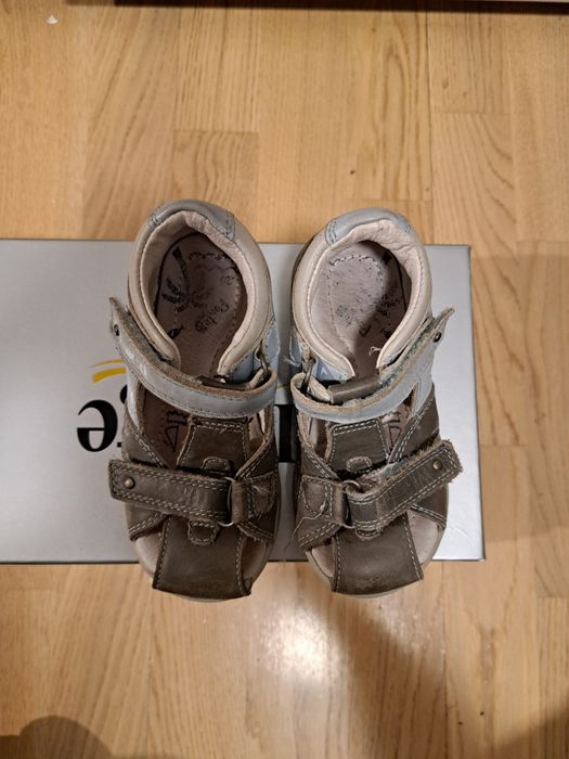 Sandale copii Ponte 20 marimea 26 piele gri albastru cu talonet 30 lei