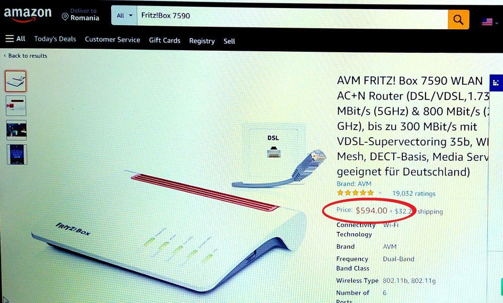 Router Fritz!Box 7590, versiune Internationala ( de ultima generatie)