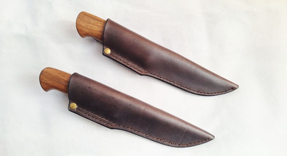 Ножове за лов риболов туризъм ръчна изработка с кожена кания