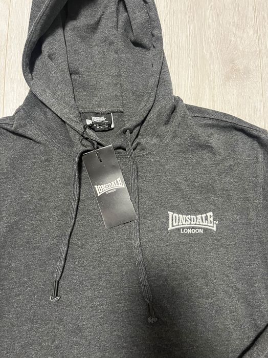 Нов Lonsdale London суичър с качулка тъмносив размер M