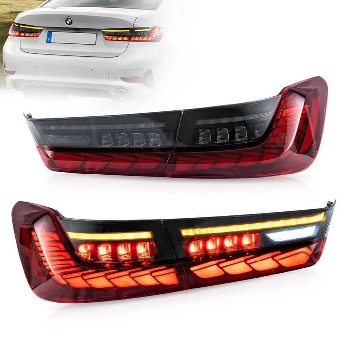Set Stopuri LED BMW Seria 3 G20 2018-2024, Model GTS OLED, Rosu inchis