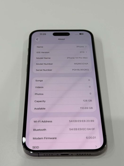iPhone 14 Pro Max 128GB Purple