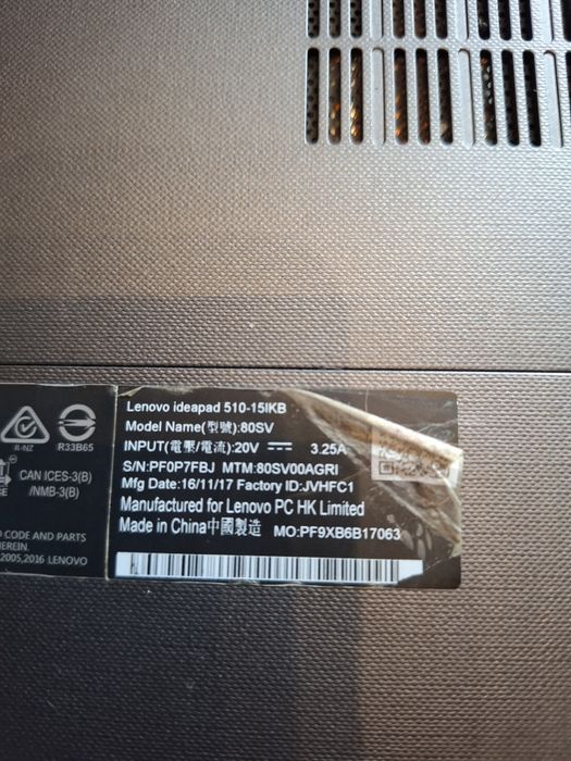 Laptop Lenovo V510-15IKB piese dezmembrări