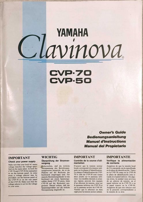 продавам дигитално пиано YAMAHA CLAVINOVA CVP-70 с съответното столче