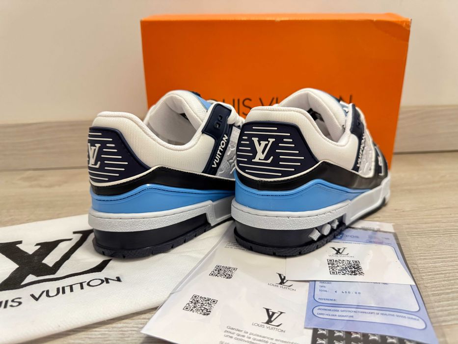 Adidasi Louis Vuitton Trainer Sneaker LV BlueWhite Produs Nou-Full Box