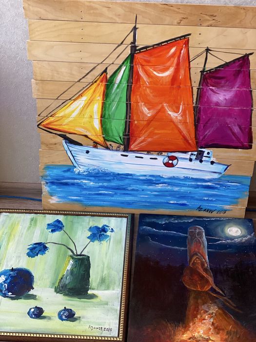 Картины маслом на грунтованом двп