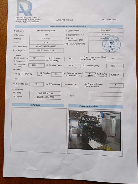 UTV Polaris RZR 1000