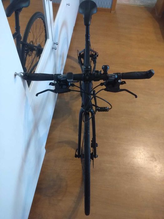 Bicicleta TRIBAN RC500 Flat Bar - marimea M - Culoare Gri Carbon - Furca Carbon - Cadru aluminiu