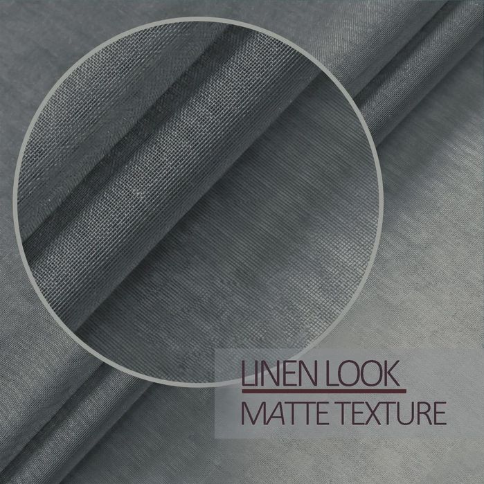 Set 2 Perdele Voal Antracit 160x140 SemiTransparente