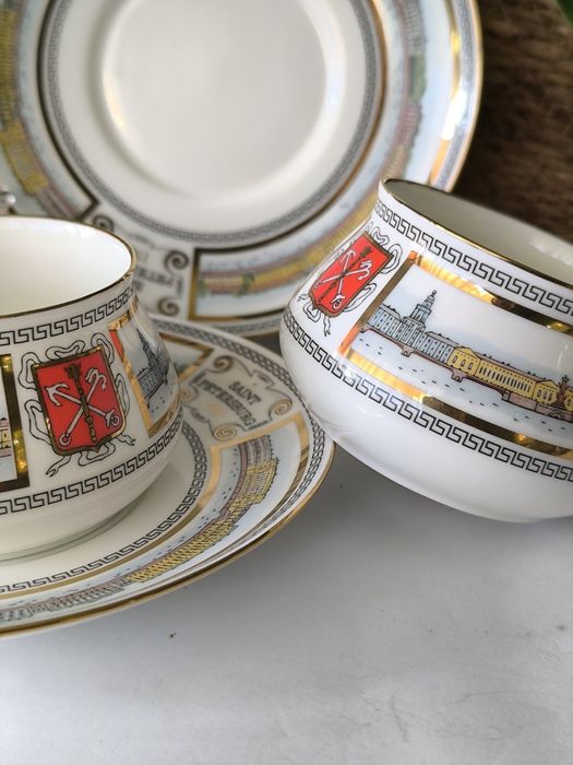 Руски порцелан ЛФЗ двоен сет за кафе