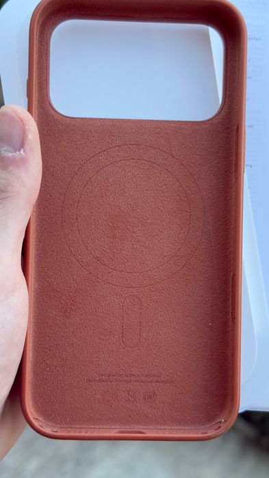 Оригинален Apple Силиконов калъф с MagSafe за iPhone 17 Pro Max – Terra Cotta