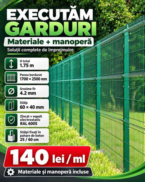 Gard din plasa 5mm / 4.2mm / 3.8 mm /  instalare gard /  montaj gard