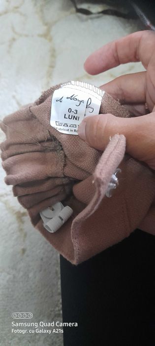 Set elegant din  trei piese virsta 0/3luni fabricat în România