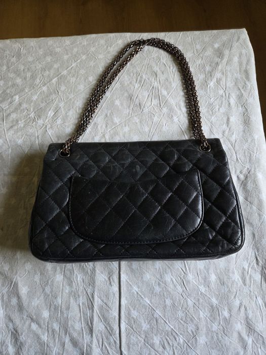 Дамска чанта кожена  Chanel Reissue  flap black bag