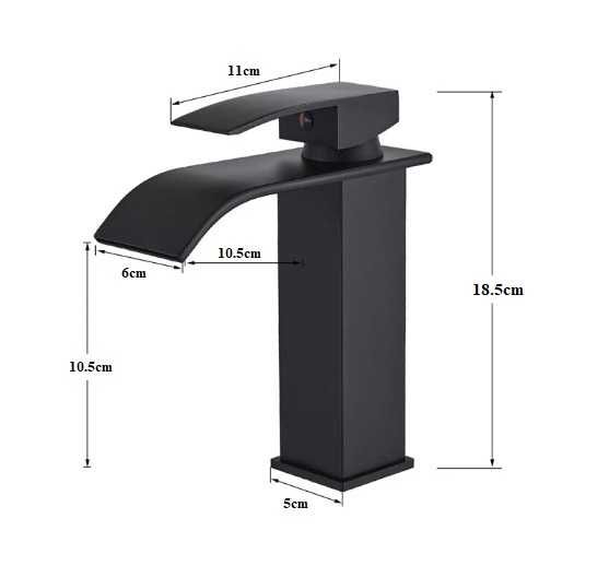 Baterie Cascada Lavoar Chiuveta Baie Bucatarie Modern Neagra Scurta