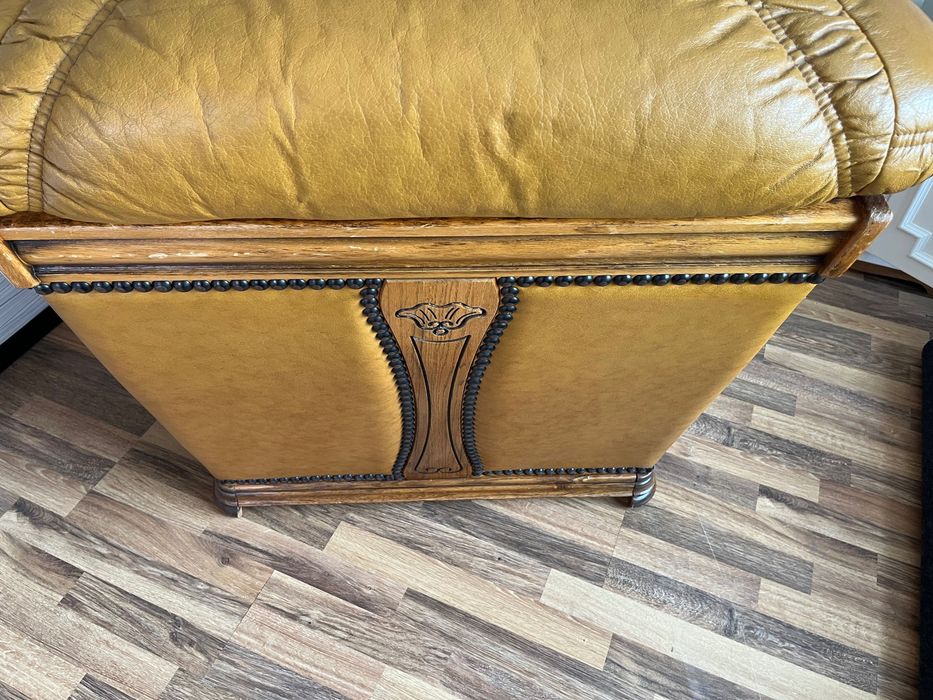 Ретро кресла от естествена кожа 2 бр