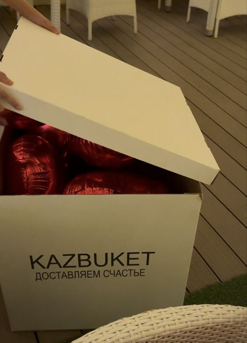 Каробка+цветы+шары.