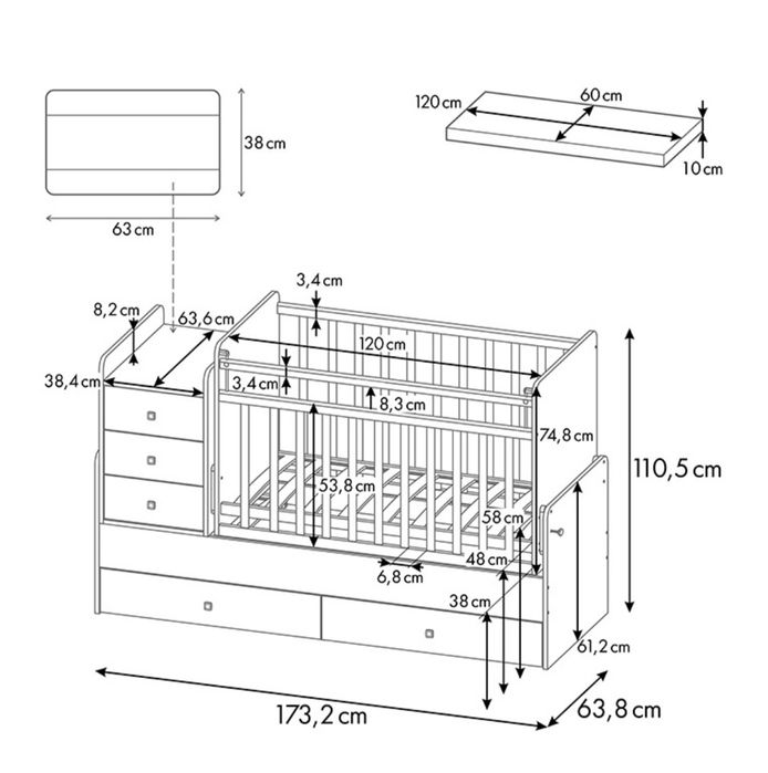 Детская кровать  манеж