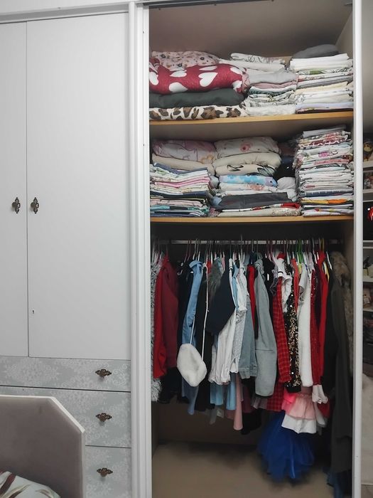 Dulap / dressing lemn masiv alb 300×220×60