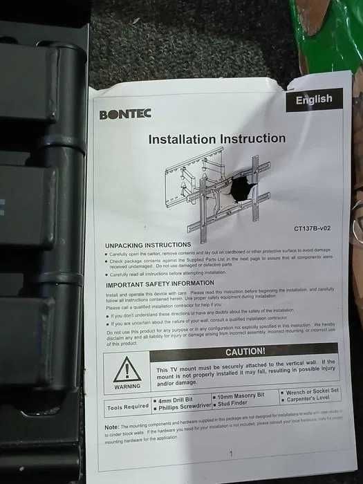 Suport perete TV BONTEC CT135B, 32-84'', max 60 kg, fara cablu