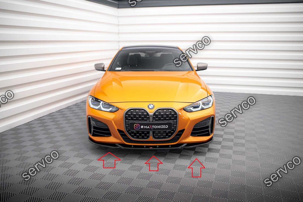 Pachet Set Splitter Exterior Lip Prelungiri Body kit tuning Bmw Seria 4 G22 /G22 Facelift M440i Coupe 2020- v9 - Maxton Design