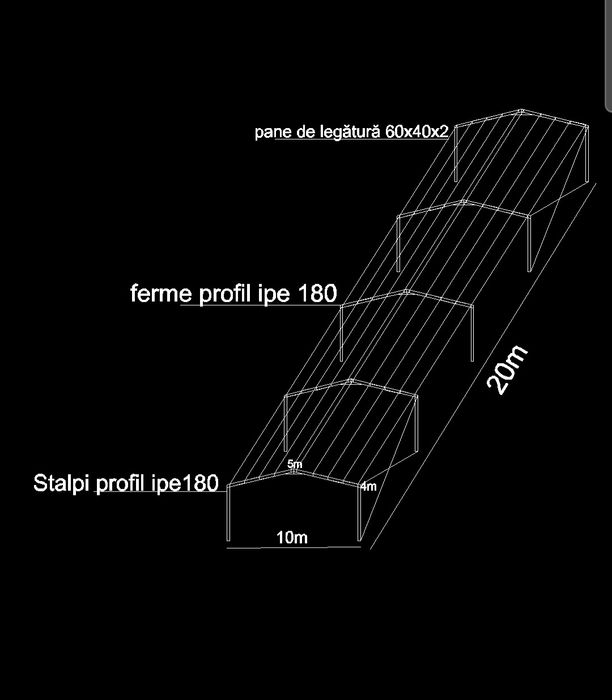 Vând structura metalica 20x10x4