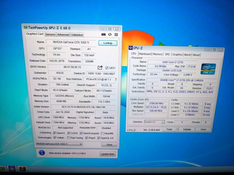Kit i7 3770 / 8 gb ddr3 gtx 1050 ti