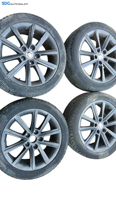 Set 4 Jante Roti Aliaj 225 45 17 R17 7Jx17H2 ET49 Skoda Octavia 3 2013 - 2017 Cod 5E0601025BT 5E0601025BTJX2 [M8153]