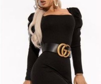 Curea talie lata Gucci, super model, logo metalic auriu