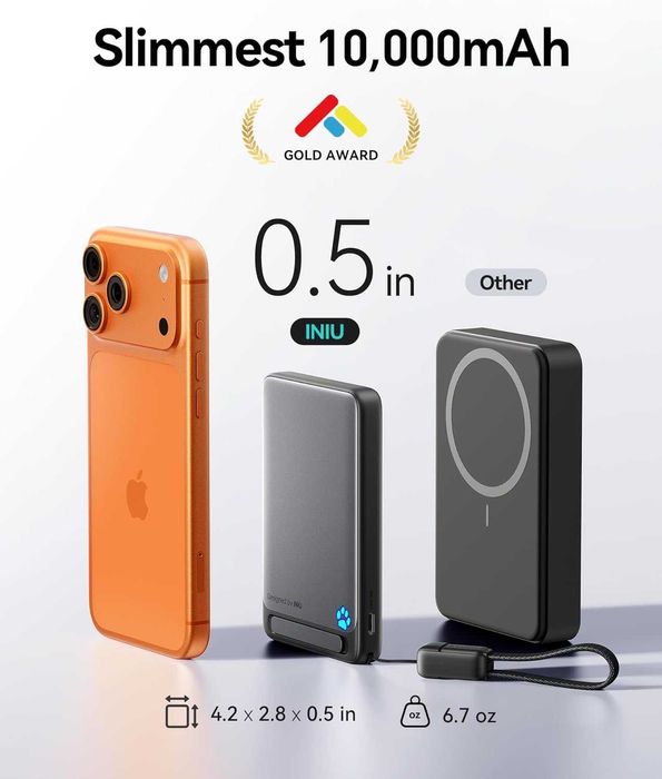 INIU SnapGo P73-E1 Qi2 15W Magnetic Slim Power Bank 10000mAh