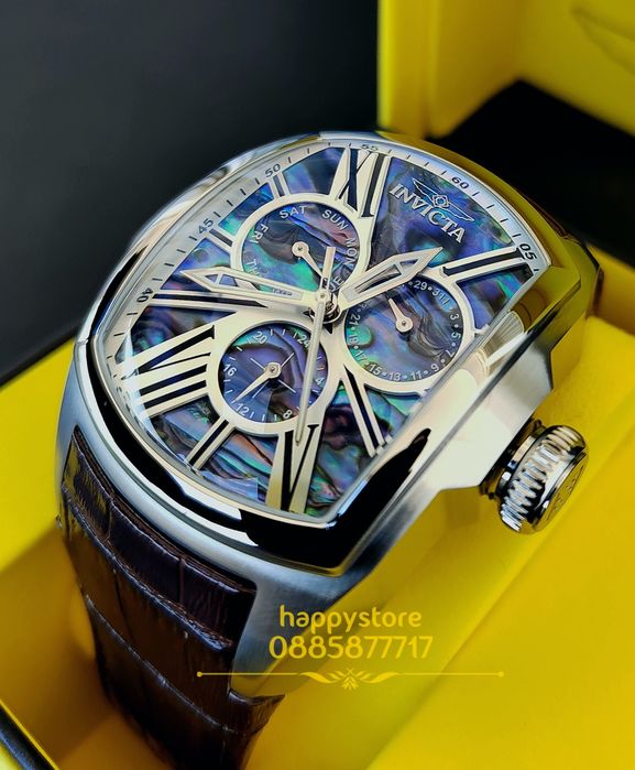 INVICTA Lupah Mother of pearl silver 48 mm, Инвикта нов мъжки часовник