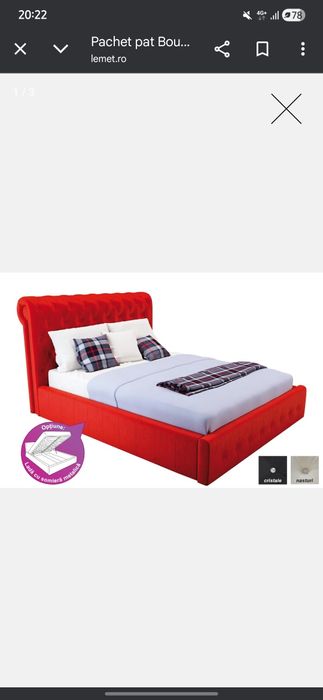 Pat tapițat Lemet 160x200