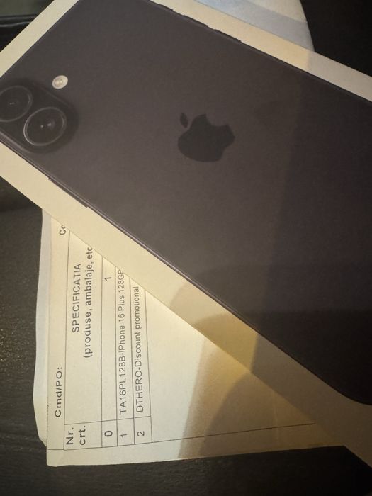 Iphone 16 Plus Black Nou Sigilat Factura Garantie 2 Ani