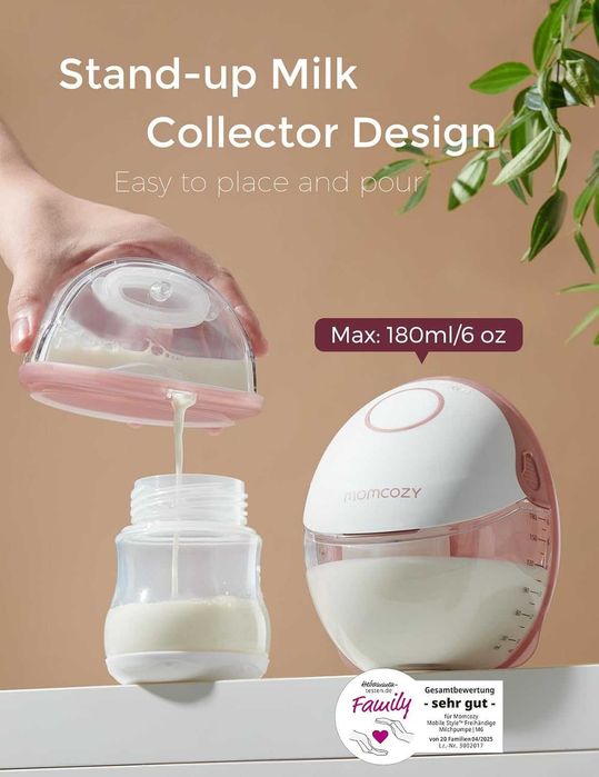 Електрическа помпа за кърма Momcozy M6 Mobile Style в розово/червено.