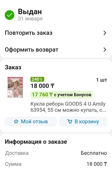 Кукла Реборн 55 см