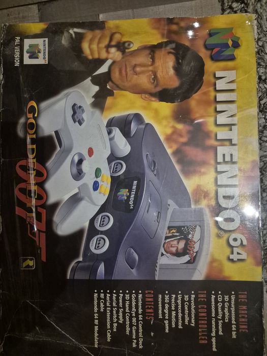 Nintendo 64, complet cutie originala, ediție Golden Eye + jocuri G.E.7
