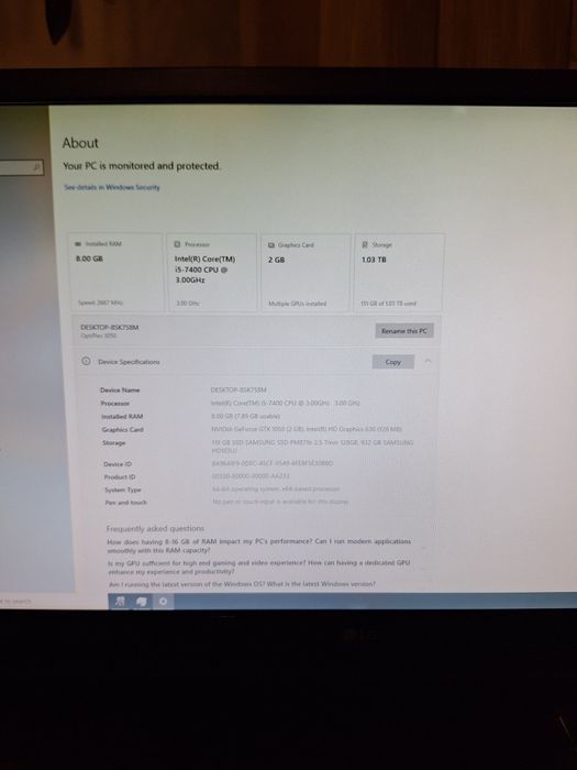 Dell Optiplex 3050, i5-7400, 8 GB , GTX 1050 , light gaming