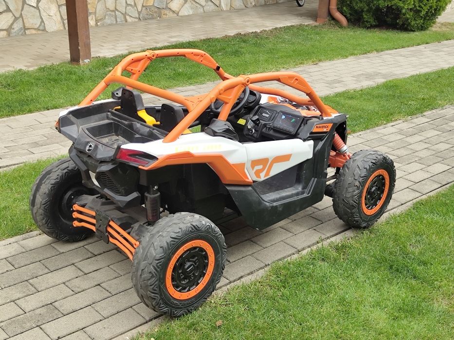 ATV copii, UTV Copii Buggy Maverick Turbo RR Orange, 4x4, 800w, Scaune Piele, 2 Locuri