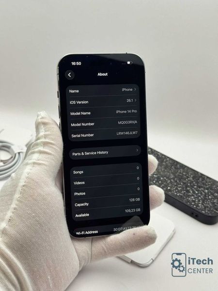 iPhone 14 Pro, 128GB, Purple, 100% батерия, КАТО НОВ, 1г. ГАРАНЦИЯ!