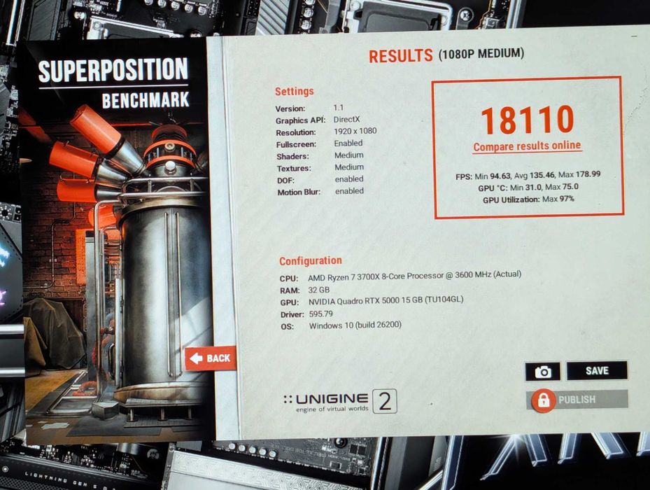 Calculator/pc, Ryzen 7 3700X / Ram 32 GB, NVIDIA Quadro RTX 5000