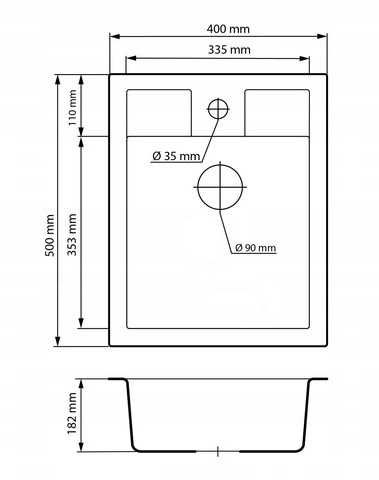 Гранитна мивка Granitan Best 40см
