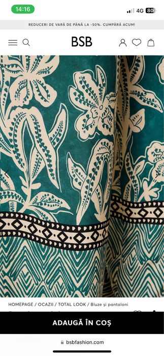 BSB Pantaloni vara dama noi cu eticheta L imprimeu floral