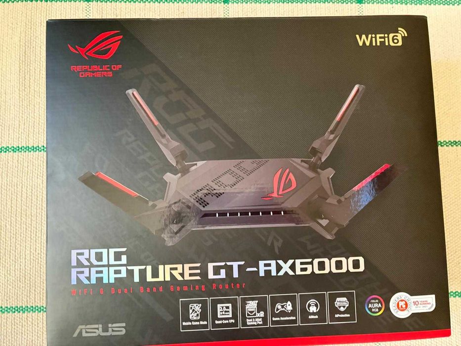 VANDUT - Router Wireless Gaming ASUS ROG Rapture GT-AX6000, Dual-Band, Wi-Fi 6, AiMesh, Triple-Level Game Acceleration