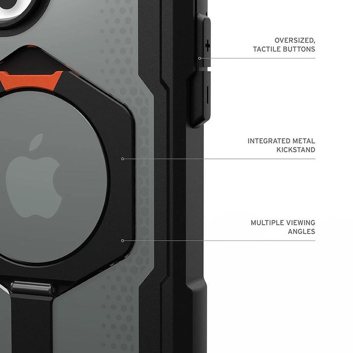 Калъф uag plasma xte magsafe за iphone 17 pro в черно и оранжево