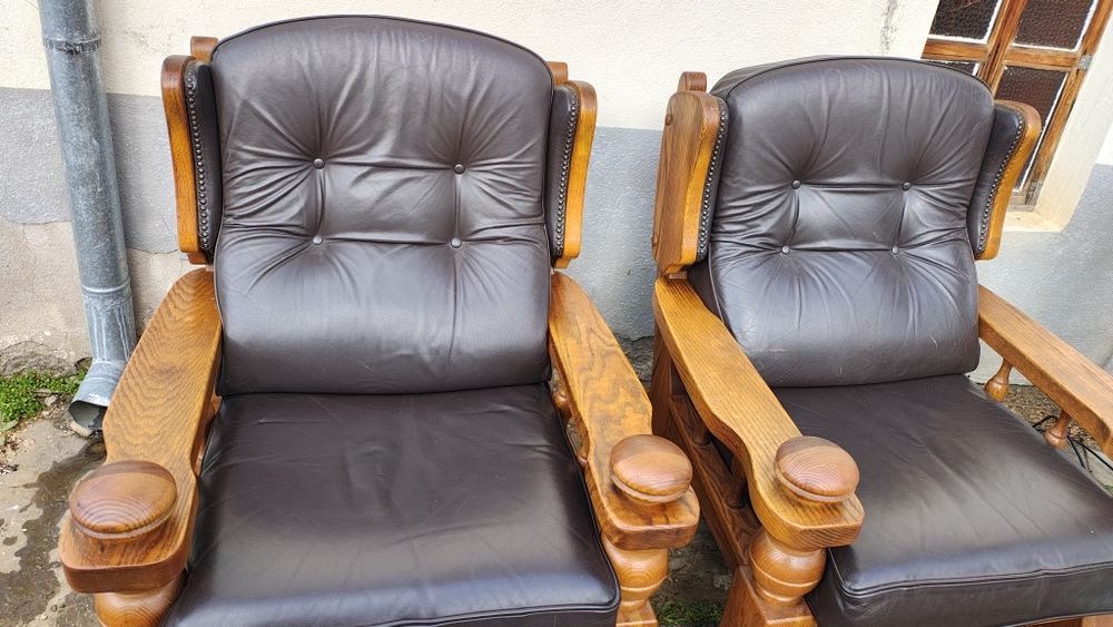 Кожени фотьойли от масивно дърво