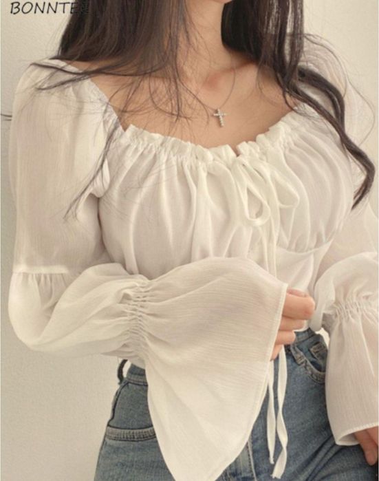 Белый топ рубашка