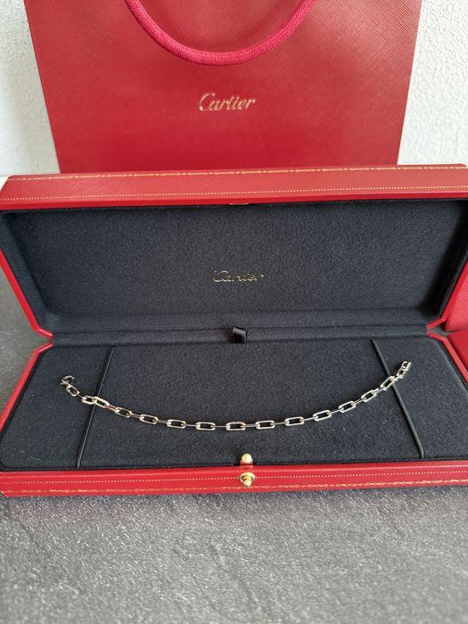 Bratara Cartier Santos din aur alb 18K, small model